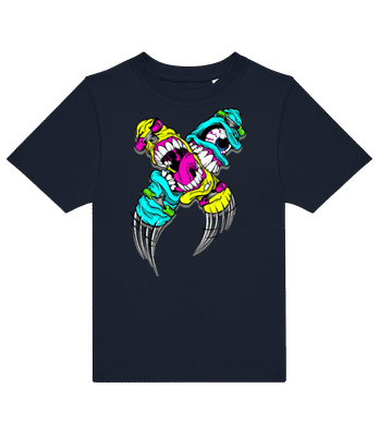 Skateboards With Eyes - Kids B&C T-Shirt - Navy - Front