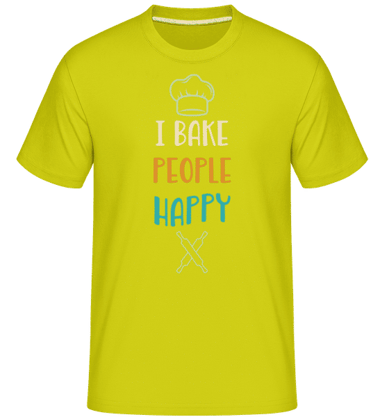 Preview: I Bake People Happy -  Shirtinator Men's T-Shirt - Lime - Front