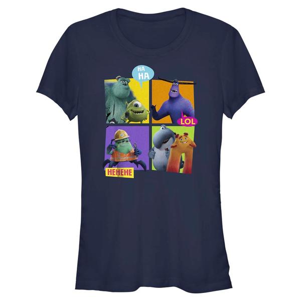 Vorschau: Pixar - Monster - Gruppe Monsters In Boxes - Frauen T-Shirt - Marine - Vorne