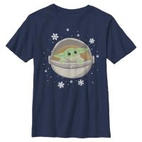 Star Wars - The Mandalorian - The Child Cold Yoda - Navidad - Niños Camiseta - Marino - delante