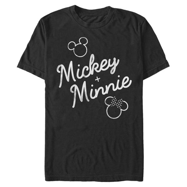 Aperçu: Disney - Mickey Mouse - Mickey & Minnie Signed Together - Homme T-shirt - Noir - Devant