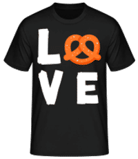 Pretzel Love - Camiseta básica para hombre - Negro - delante