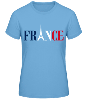 France Paris Tour Eiffel Drapeau - T-shirt standard Femme - Bleu clair - Devant