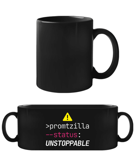 Aperçu: Promptzilla - Tasse Noire - Noir - Devant