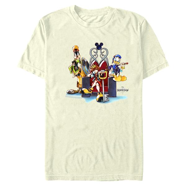 Aperçu: Disney - Kingdom Hearts - Skupina In Chair - Homme T-shirt - Crème - Devant