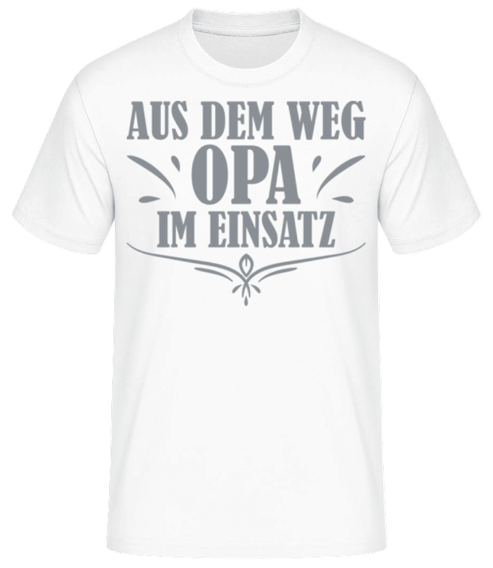 Vorschau: Aus dem Weg Opa im Einsatz - Männer Basic T-Shirt - Weiß - Vorne