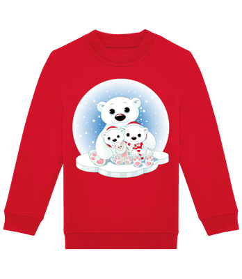 Polar Bears - Kids' standard sweatshirt - Red - Front