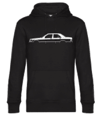 'Mercedes-Benz 190 E (W201)' Silhouette - Pánská standardní mikina s kapucí - Černá - Napřed