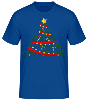 Fahrrad Weihnachtsbaum - Männer Basic T-Shirt - Royalblau - Vorne