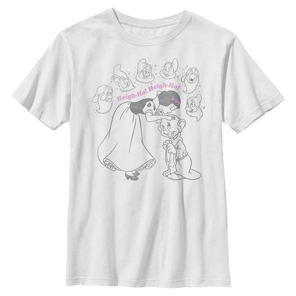 Aperçu: Disney - Blanche-Neige et les Sept Nains - Skupina Heigh-Ho - Enfant T-shirt - Blanc - Devant