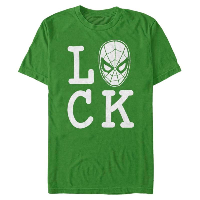 Preview: Marvel - Avengers - Spider-Man Spider Luck - Men's T-Shirt - Kelly green - Front