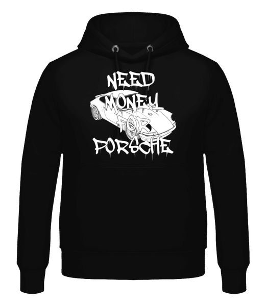 Preview: Need Money For 'Porsche' - Men's Hoodie - Black - Front