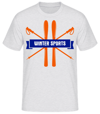 Winter Sports Sign - Pánske basic tričko - Melírovo šedá - Predné
