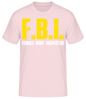 FBI Female Body Inspector - Pánské basic tričko - Růžová - Napřed