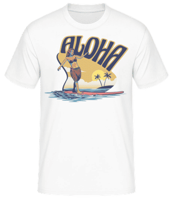 Surfer Aloha - Pánske basic tričko - Biela - Predné