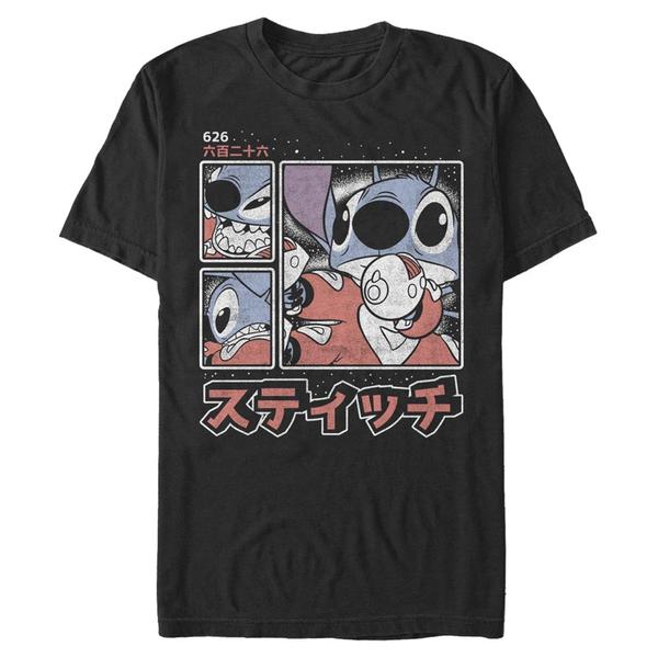 Preview: Disney Classics - Lilo & Stitch - Stitch Kanji - Men's T-Shirt - Black - Front