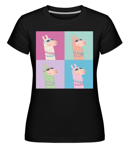 Preview: Pop Art Lama -  Shirtinator Women's T-Shirt - Black - Front