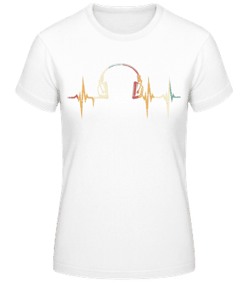 Kopfhörer Herzschlag - Frauen Basic T-Shirt - Weiß - Vorne