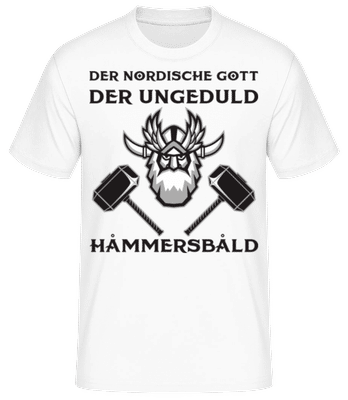 Der Nordische Gott Hammersbald - Männer Basic T-Shirt - Weiß - Vorne