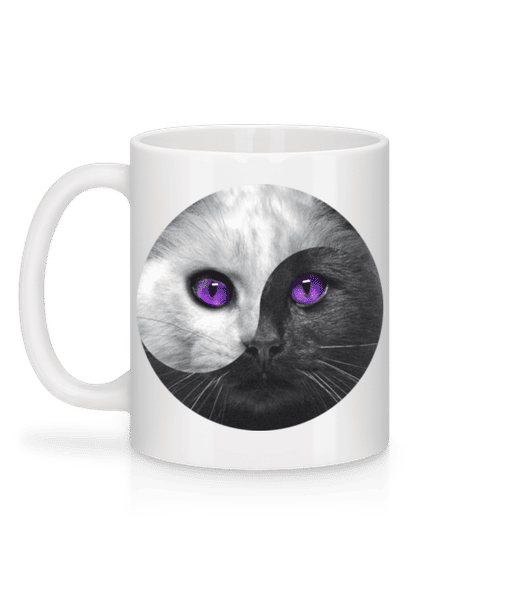 Aperçu: Chat Yin Et Yang - Mug en céramique blanc - Blanc - Derrière