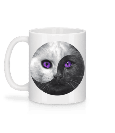 Chat Yin Et Yang - Mug en céramique blanc - Blanc - Derrière
