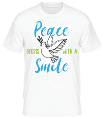 Peace Begins With A Smile · Men's Basic T-Shirt