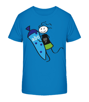 Child With Cornet Filled With Sweets - Kid's Organic T-Shirt Stanley Stella 2.0 - Royal blue - Front