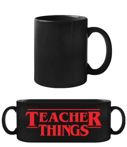 Preview: Teacher Things - Black Mug - Black - Front