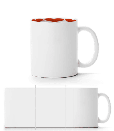 Tasse mit Herz (innen) - Weiß - Vorne