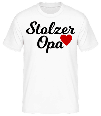 Stolzer Opa Schwarz - Männer Basic T-Shirt - Weiß - Vorne