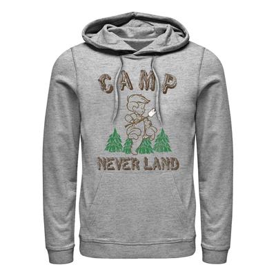 Disney - Peter Pan - Logo Camp Neverland - Unisex Mikiny s kapucňou - Melírovo šedá - Predné