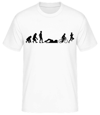 Evolution des Triathlons - Männer Basic T-Shirt - Weiß - Vorne