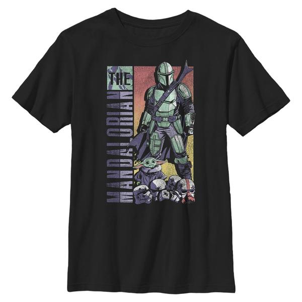Aperçu: Star Wars - The Mandalorian - Mando & Child Fallen Troopers - Enfant T-shirt - Noir - Devant