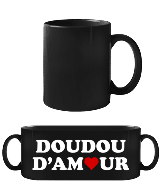 Aperçu: Doudou D’amour Saint Valentin Mignon - Tasse Noire - Noir - Devant