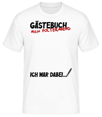 Gästebuch Polterabend - Männer Basic T-Shirt - Weiß - Vorne