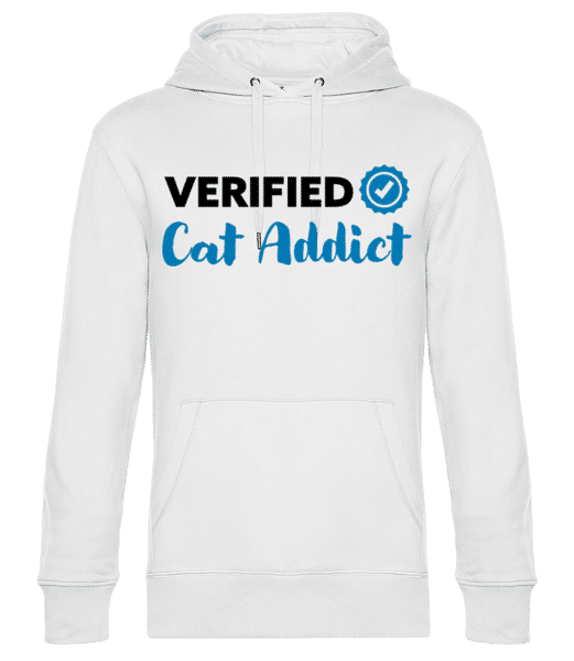 Aperçu: Verified Cat Addict - Sweat à capuche premium Unisexe - Blanc - Devant