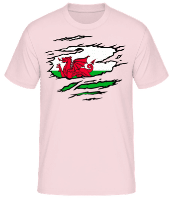Ripped Flag Wales - Men's Basic T-Shirt - Pink - Front