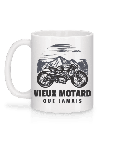 Aperçu: Vieux Motard Que Jamais - Mug en céramique blanc - Blanc - Derrière