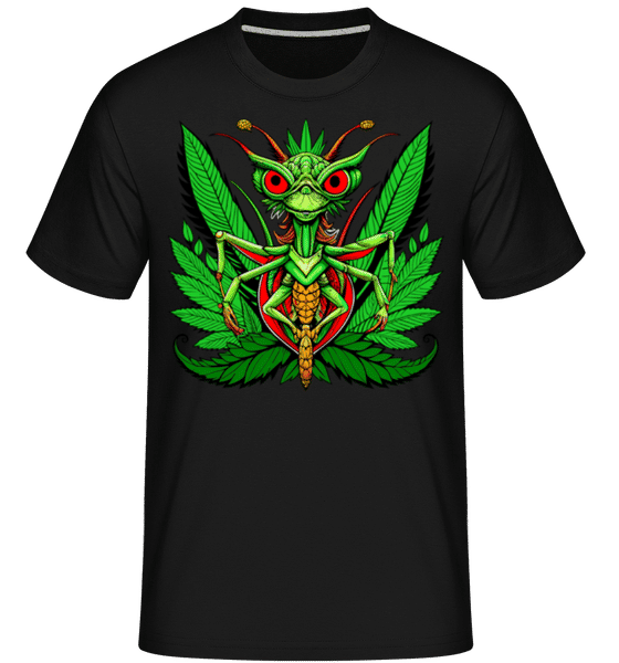 Aperçu: Mante De Cannabis -  T-Shirt Shirtinator homme - Noir - Devant