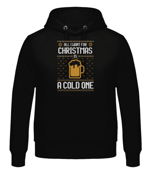 Aperçu: All I want for Christmas is a cold one - Sweat à capuche Homme - Noir - Devant