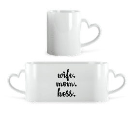 Motif Wife Mom Boss · Tasse en forme de coeur