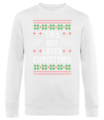 This Boy Loves Christmas - Sweat-shirt standard pour homme - Blanc - Devant