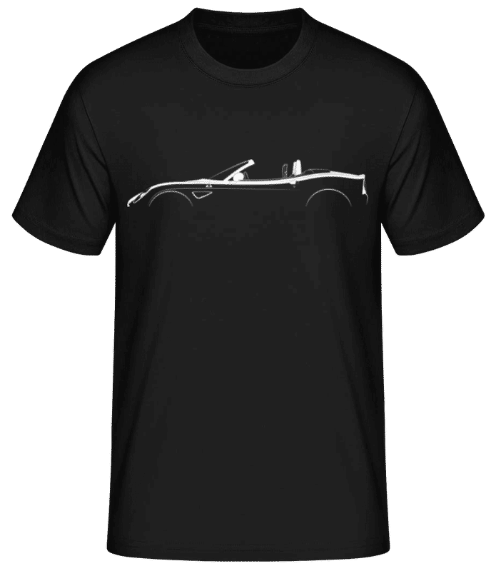 Náhled: 'Alfa Romeo 8C Spider' Silhouette - Pánské basic tričko - Černá - Napřed