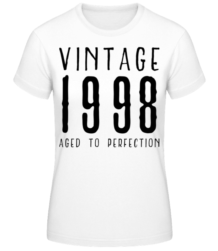 Vista previa: Vintage 1998 Aged To Perfection - Camiseta para mujer B&C - Blanco - delante