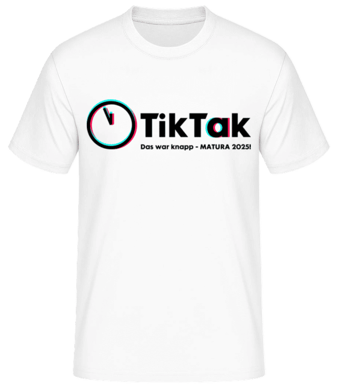 Vorschau: Tik Tak Matura 2025 - Männer Basic T-Shirt - Weiß - Vorne