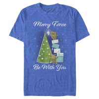 Star Wars - Ewoks Merry - Vianoce - Pánske Tričko - Melírovo kráľovská modrá - Predné