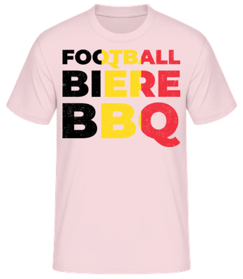 Football Bière BBQ - Männer Basic T-Shirt - Rosa - Vorne