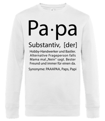 Papa Wörterbuch - Männer Standard Pullover - Weiß - Vorne