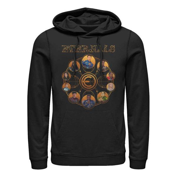 Aperçu: Marvel - Eternals - Photo de groupe Eternals Circular Gold - Unisex Sweat à capuche - Noir - Devant