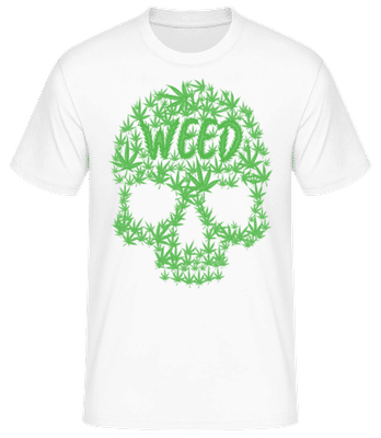Weed Skull Cannabis - Männer Basic T-Shirt - Weiß - Vorne
